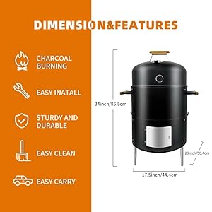 17123in1bbqsmokergrillbuiltinthermometerairventandaccessdoorsmultilayermeatsmokergrillwith3bamboohandlesideaforpartiesbackyardbbq Urban Country Home Decor 17 12 3 in 1 bbq smoker grill built in thermometer air vent and access doors multi layer meat smoker grill with 3 bamboo handles idea for parties backyard bbq urban country home decor