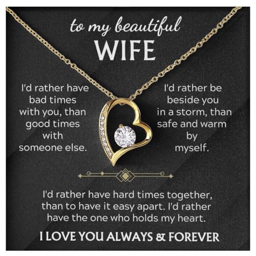 Momavo Jewelry To My Beautiful Wife - Hold my heart ���f�B�[�X �l�b�N���X �� �l�b�N���X ���f�B�[�X �N���X�}�X �a���� �o�����^�C�� �ޏ�, Height 0.8" Width 0.7", �X�e�����X