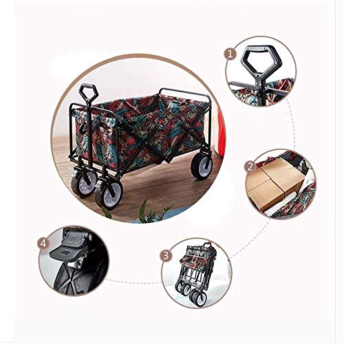 CCYENG Outdoor-Klappwagen, Gartenwagen, Faltbarer Wagen, zusammenklappbarer Wagen für Camping, Reisen, Strand, perfekt für Festivals, Camping – Bild 3