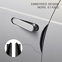 Vista 5 de 4 protectores de borde de puerta de automóvil, protectores de parachoques para puertas de automóvil, tira anticolisión, protector universal Negro