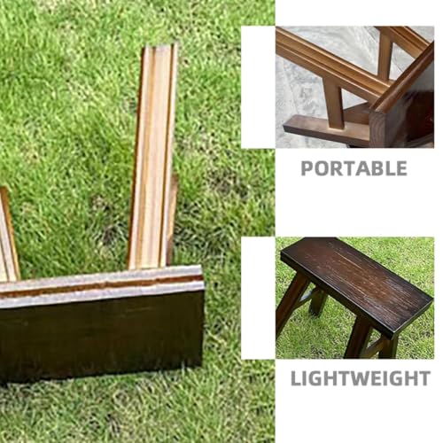 Marchepied bois portable et léger petit tabouret rustique 23 cm