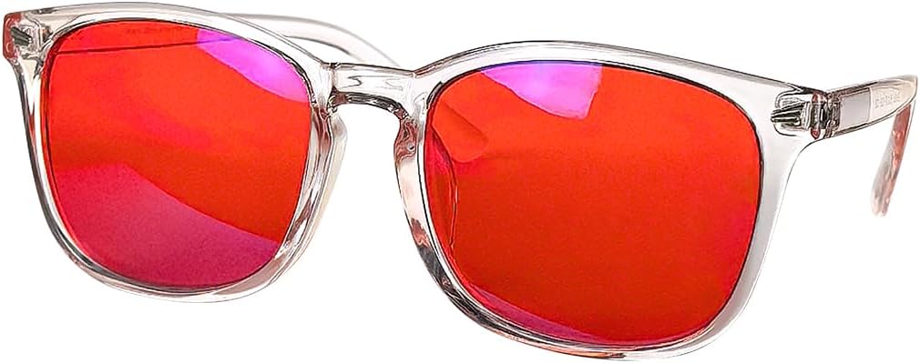 SHINU Blue and Green Wavelength Blocking Glasses Disruptive Light Blocking Glasses Red Lens Eliminate Eye Strain 068RD