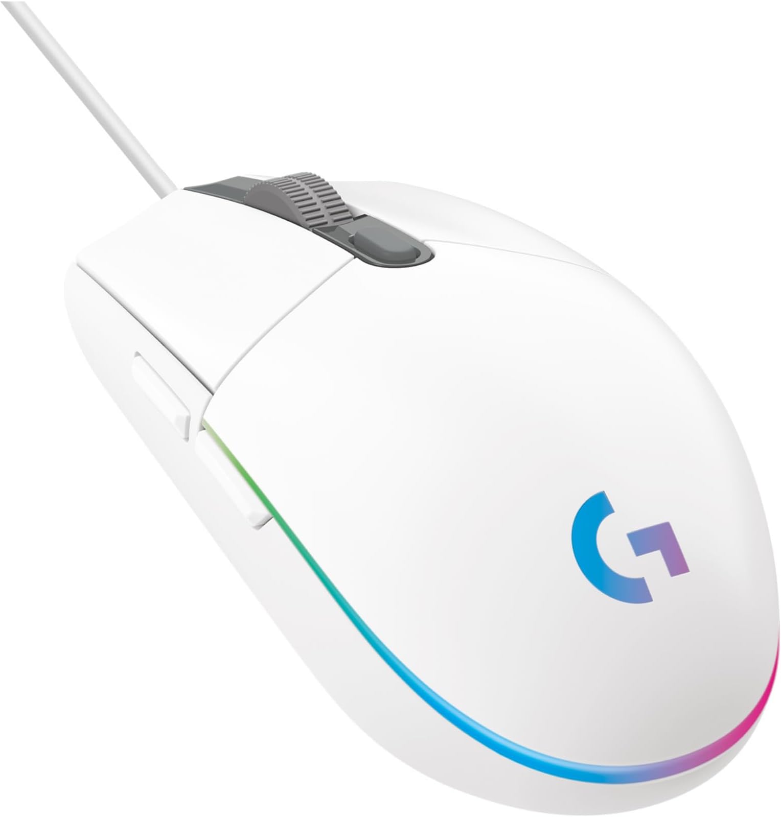 Logitech G203 Lightsync Gaming Mouse with Customizable RGB Lighting, 6 Programmable Buttons, Gaming Grade Sensor, 8 k dpi Tracking, Light Weight (White)