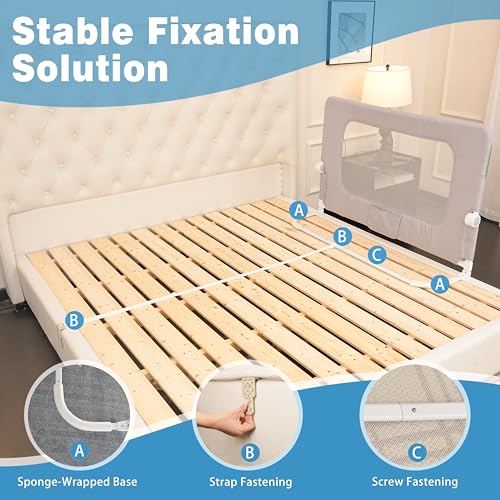 Protector de seguridad para cama de 120 cm con ajuste universal sin huecos peligrosos 6
