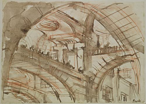 Cuadro en lienzo de la prisión de Piranesi de 60x90cm para decoración de dormitorio