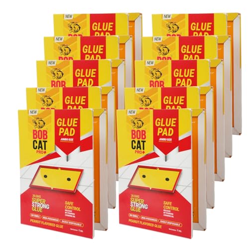 BOB CAT Jumbo Size Yellow Sticky Trap for Whiteflies & Aphids | Extra Large Insect Catcher Pads for Home,Kitchen,Office & Agriculture | Pesticide Free Insect Trap Sheet | Pack of 10 | 10X Formulation