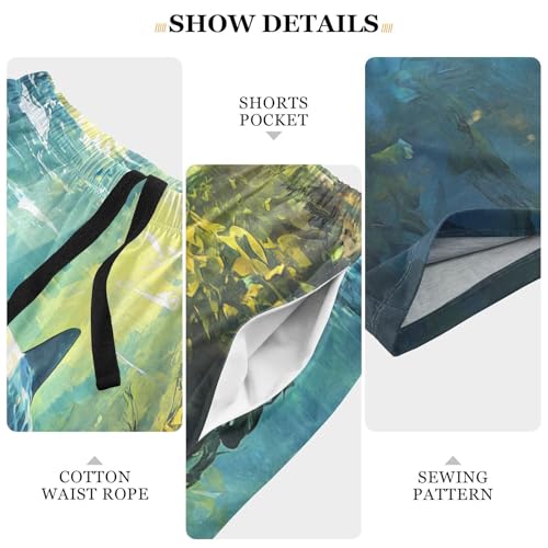 Greatwhiteshark Seaweeds Pajama Shorts for Men Lounge Pants Athletic Shorts Super Soft Men Pajama Bottoms with Pockets, S-XXL4