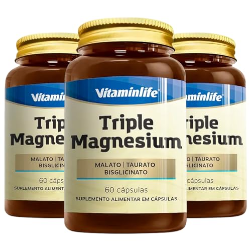 Kit 3 Triple Magnesium Vitaminlife 60 Cápsulas