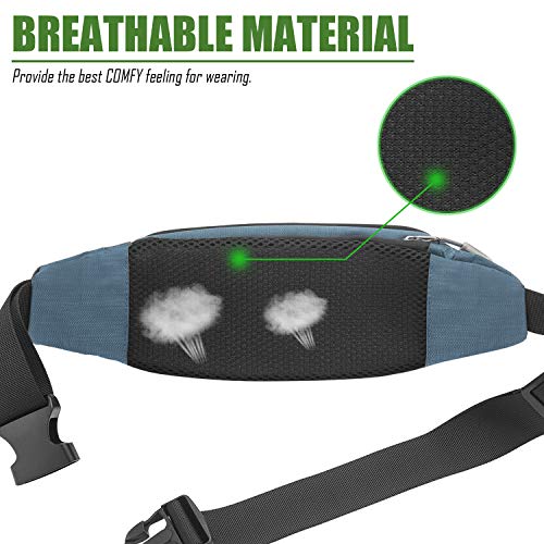 Ushake Fanny Pack Waist Packs With Extender For Men Women, Waist Pouch Bag Hip Pack With 3-Zipper Pockets Adjustable Straps For Casual Travel Hiking Running Outdoor Sports #TOP3
