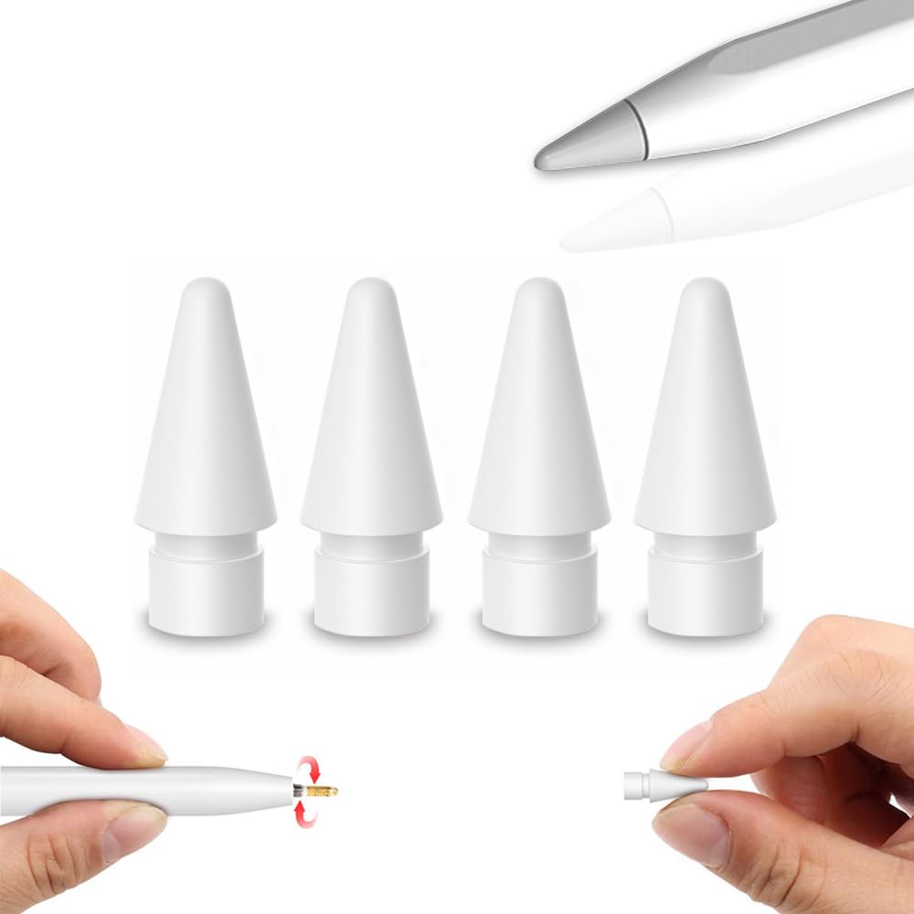 Gozaqe Replacement Nibs Compatible with Apple Pencil 2nd Gen&1nd,Compatible with iPad Pencil,4Pcs Replacement Tips, Abrasion-Resistant(Pencil Not Included) (Style-A) (B0CFPV45HZ) Amazon Price History, Amazon Price Tracker