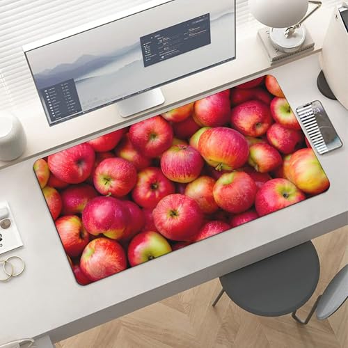 Image of Fruit Apple Extended Gaming Mouse Pad, with Stitched Edges Large Mouse Pad Desk Protector, Rubber Base Mousepad Keyboard Mouses Mat for Work Game Office Home- 32 inch X 16 inch Inch