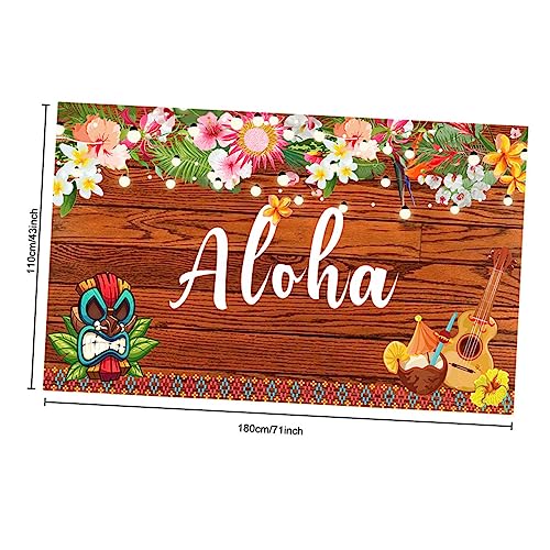 Uonlytech 1 Unidade Pano De Fundo Havaiano Aloha Decorações De Festa Adereço De Fotografia Ornamento
