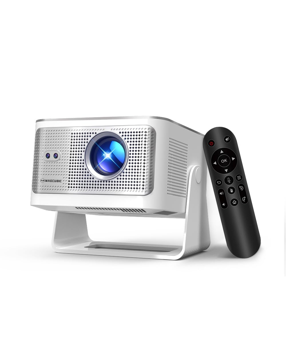 Android 14 Mini Projector with 4K 8K Support, Smart Projector with Wifi6 and Bluetooth5.4, 600 ANSI, Auto Focus & Obstacle Avoidance 1080P Portable Movie Proyector for Home Outdoor, Magcubic HY350Max