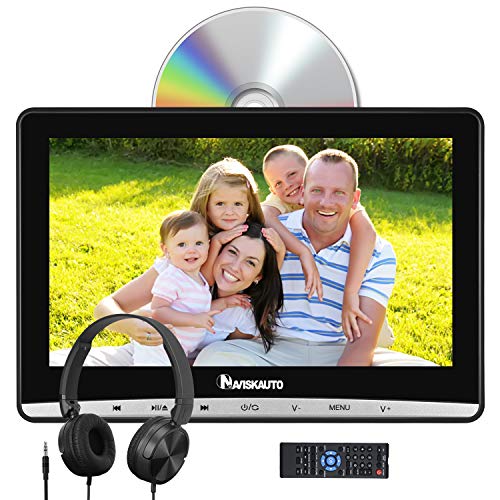 NAVISKAUTO 12" Car DVD Player with Headphone Mounting Bracket Inhalation DriveSupport Sync Screen