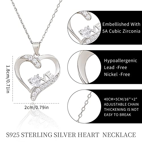 Naixio Love Heart Necklaces For Women Girlfriend 925 Sterling Silver Pendant Necklace With 5A Cubic Zirconia Anniversary Birthday Valentine's Day Jewelry Gifts For Wife Girls Mother Friend (Rose Gold(Heart Necklace)) #TOP3
