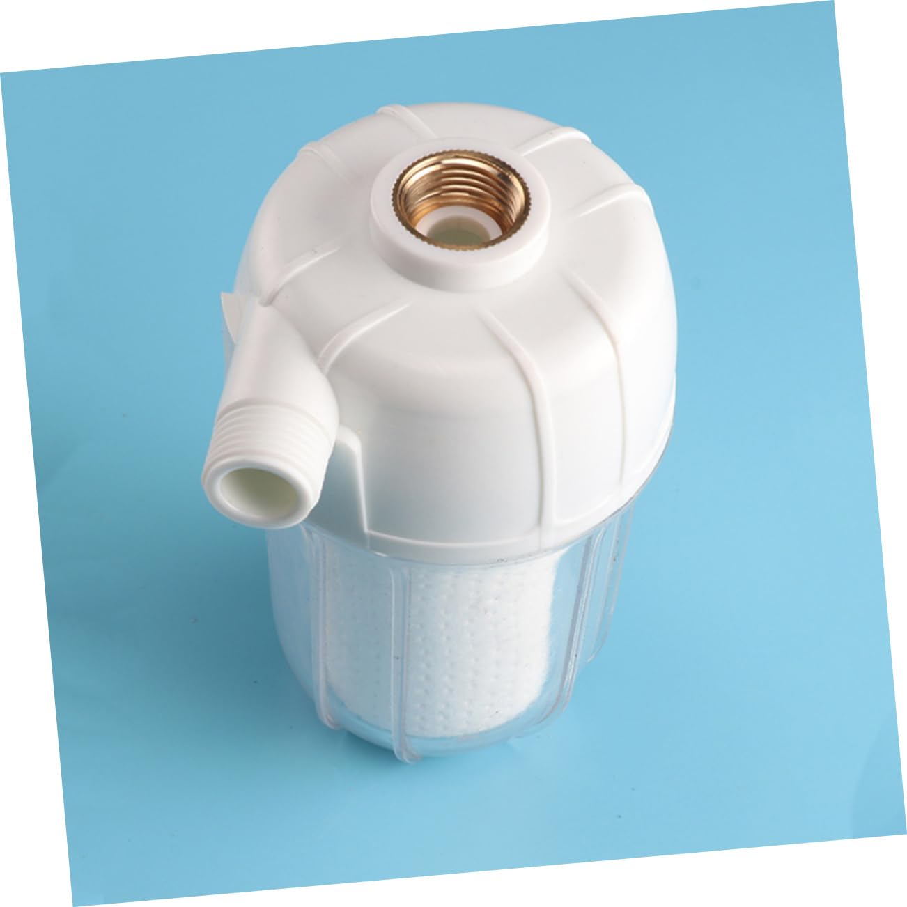 Top view of jojofuny Water Heater Prefilter showing connections