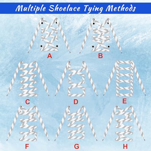 Yingzhao 4 Pairs Waxed Hockey Skate Laces Hockey Laces Wide Ice Skate Lace Strap Ice Hockey Skate Accessories for Ice Hockey, Roller Skates, Adults, Youth(120 Inch Long,White) - Thumbnail 4