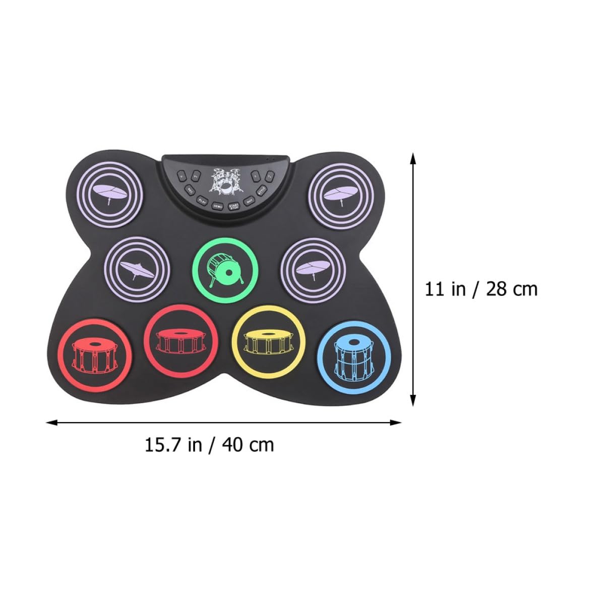 Alipis Set Batteria Elettronica Arrotolabile in Silicone 9 Pad Kit Batteria Pieghevole USB Portatile per e Principianti Strumento Musicale da Allenamento per Casa Scuola e Viaggi