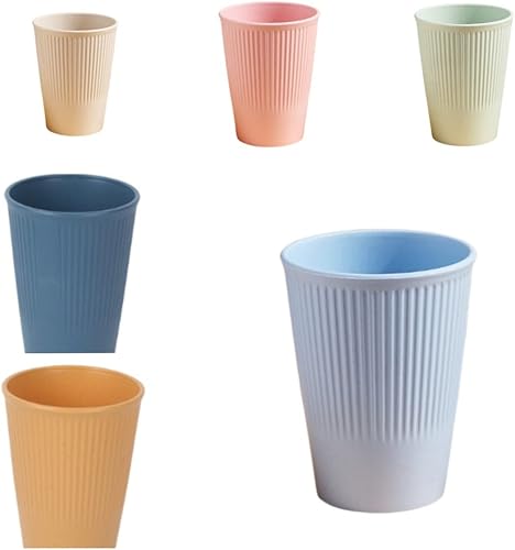 Miniatura 6 de Vasos de paja de trigo, vasos irrompibles de 12 onzas para beber, vasos de plástico reutilizables, para cocina, lavavajillas, juego de vasos para