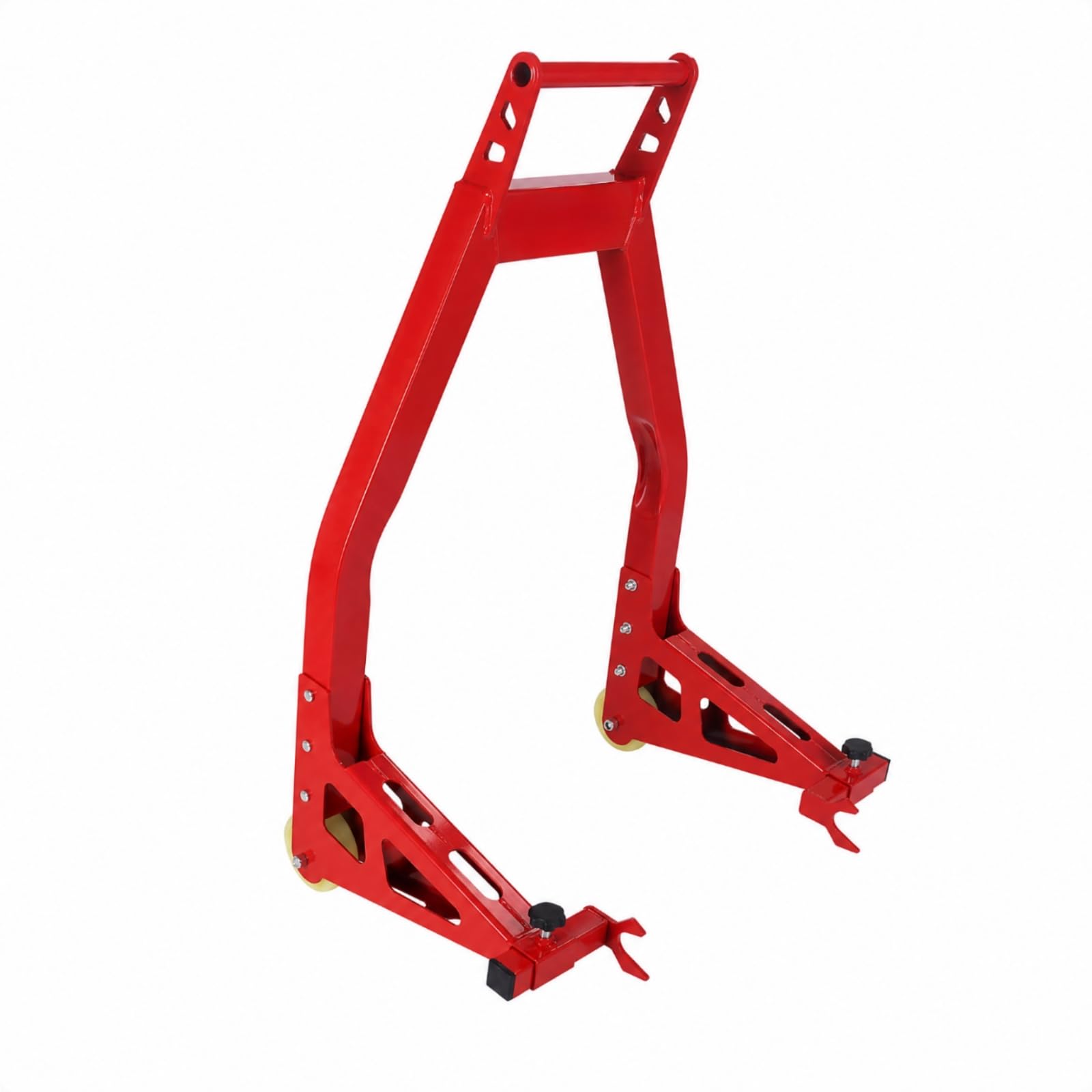 Cavalletto di Sollevamento con Supporti Laterali Regolabili in Acciaio Al Carbonio Cavalletto con Ruote Mobili Stabile per Riparazioni Generali