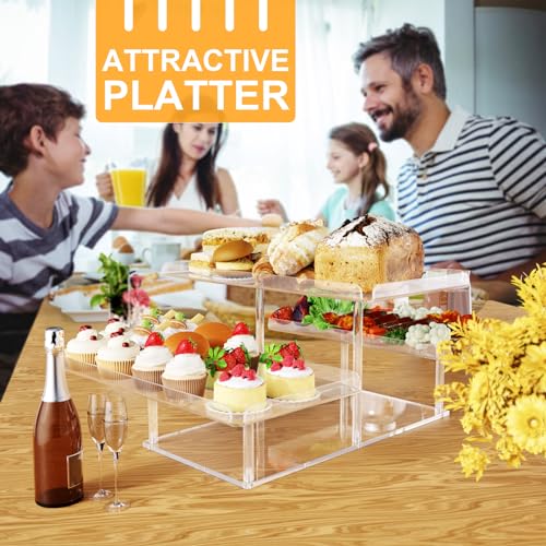 Upgraded Dessert Table Display Set, Acrylic Cupcake Buffet Dessert Risers Stands, Tier Serving Trays Holder for Weddings Baby Shower Tea Party - Image 7