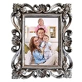 Giftgarden 5x7 Picture Frame Vintage Photo Frame for Desk, Silver, 5 by 7 inch
