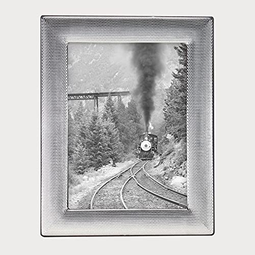 Tizo 5X7 Mesh Border Silver Deco Picture Frame, Boutique Quality Photo Frame, Tizo Collection (925 Sterling Silver) #TOP1