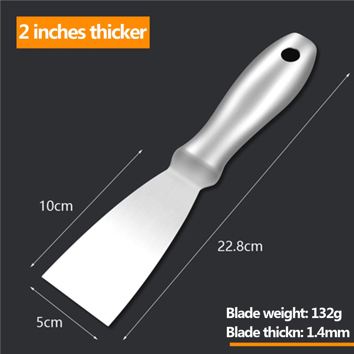 Cuchillo raspador de masilla, cuchillo for masilla de acero inoxidable, herramienta raspadora de metal for paneles de yeso, masilla, calcomanías, papel tapiz, hornear, masilla, parchar y pintar, 8 pul
