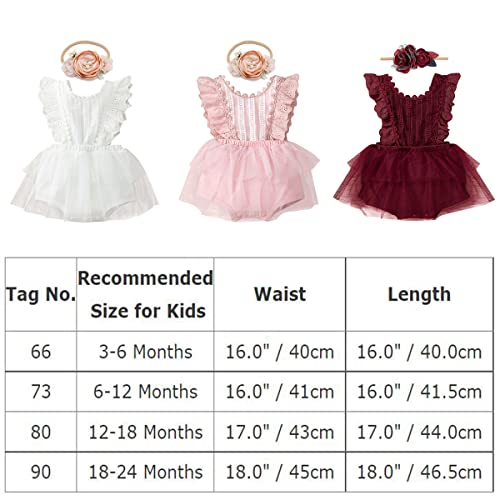 Imekis Baby Girls Boho Romper Dress 1St Birthday Cake Smash Outfit Girl Newborn Photography Infant Toddler Easter Dress Summer Jumpsuit Headband Christening Clothes Photoshoot White Floral Lace 12-18 Months thumb #6