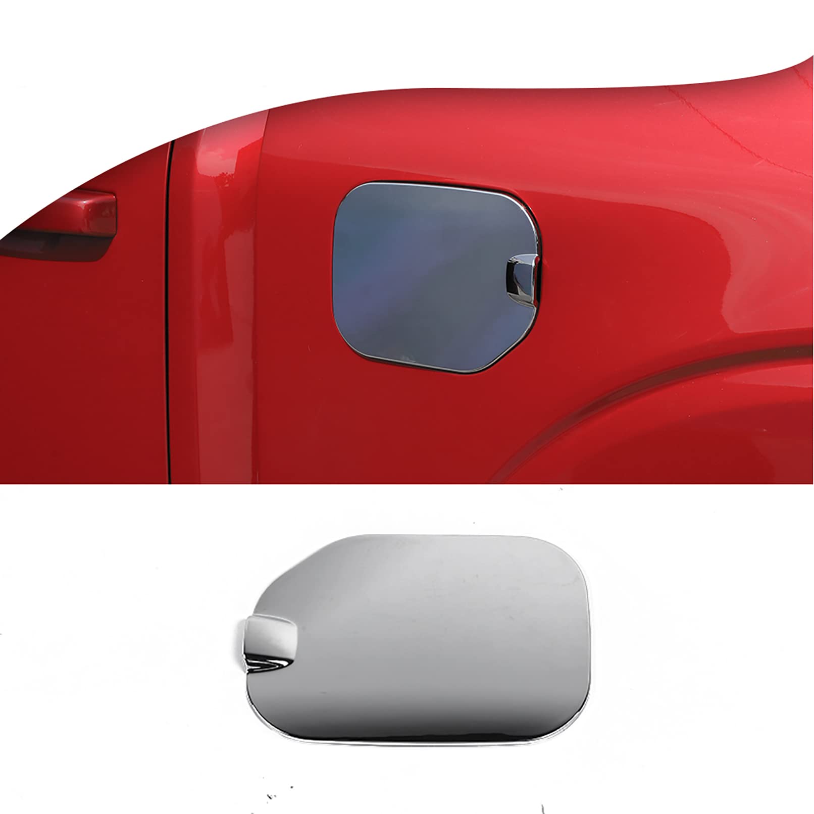 Linskip Fuel Tank Cap Cover Compatible with Ford F150 2021 2022 2023, Sporty Style Gas Door Cover, Exterior Accessories(Chrome A)