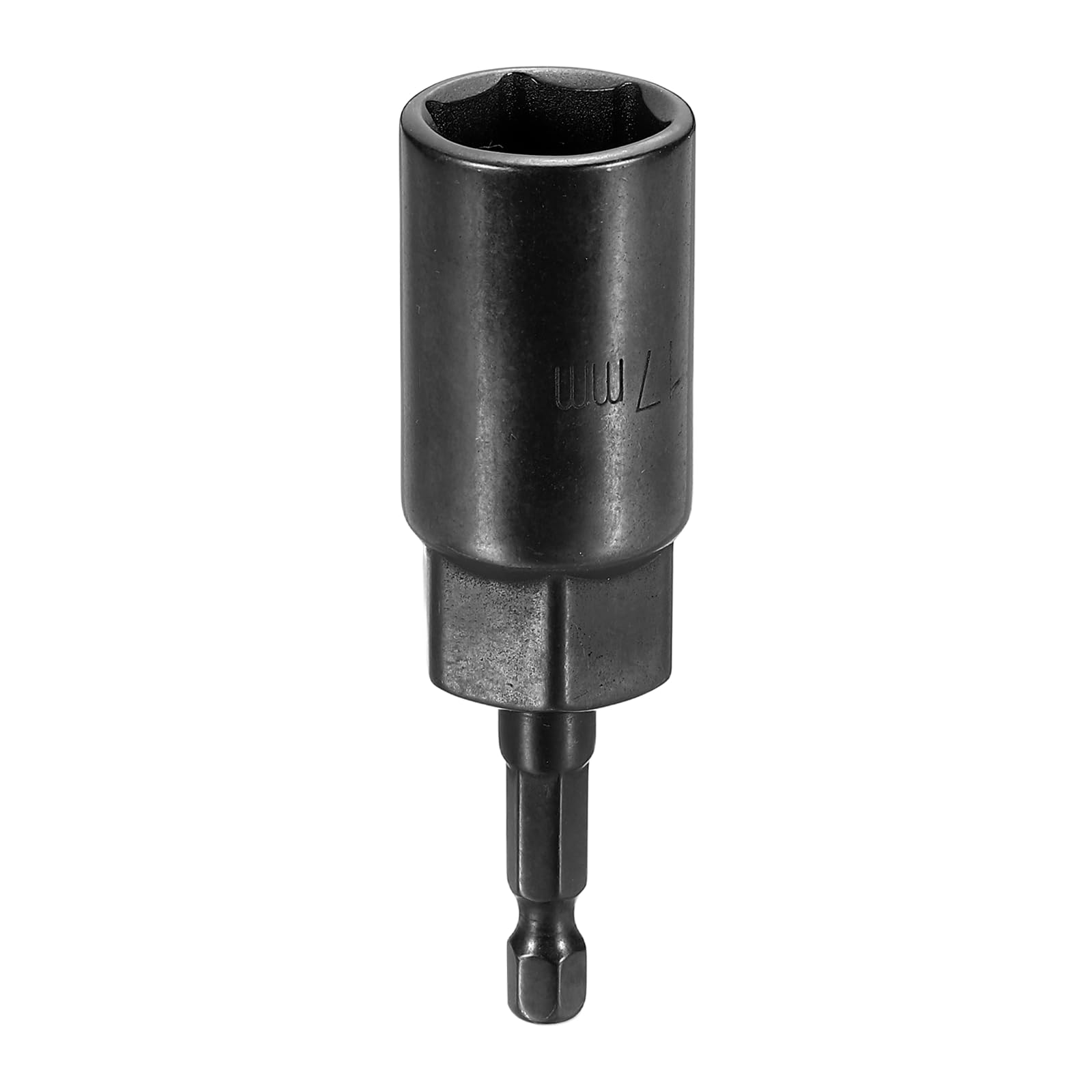 sourcing map Nut Driver Drill Bit 17mm Metric Socket 1/4" Hex Shank 3.15" (80mm) Extra Long 6-Point Sockets Quick Change Cr-V Steel Bolt Setters for Power Drill Drivers, Black