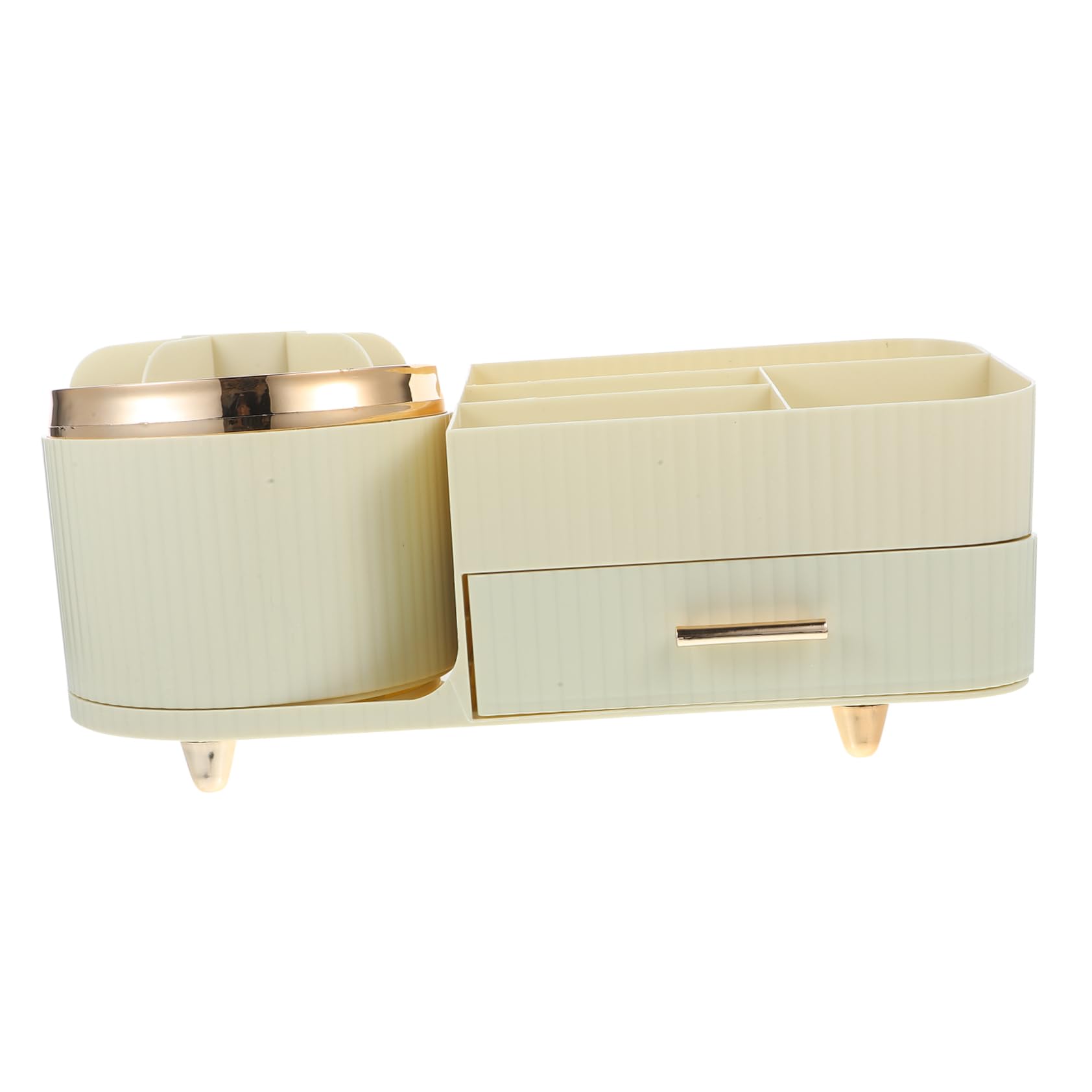 DECHOUS Drehbarer Make Up Pinselhalter mit Integriertem Organizer aus Pet