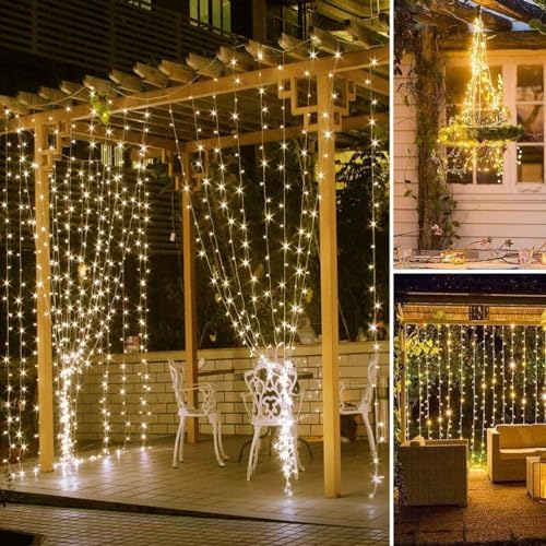Cortina de Led 3x3m 300 luzes Led Decoração com Controle - YODHE