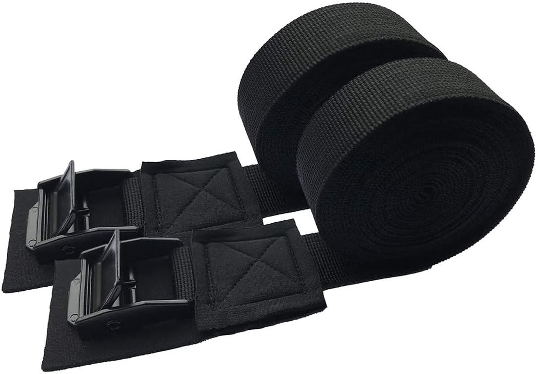2-Pack 20 ft Cam Buckle Tie Down Straps, Ratchet Lashing Belts, 1000lbs Strong Tensioning with Padded [No Scratch], CARGO STRAP | THREAD CORD ROPE for Cars Trucks Motorcycle, Kayak Boat, Roof Racks
