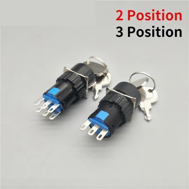 16mm LA LA16-11Y/2 キーノブスイッチセレクトボタン付き 2ポジション 5A/250VAC