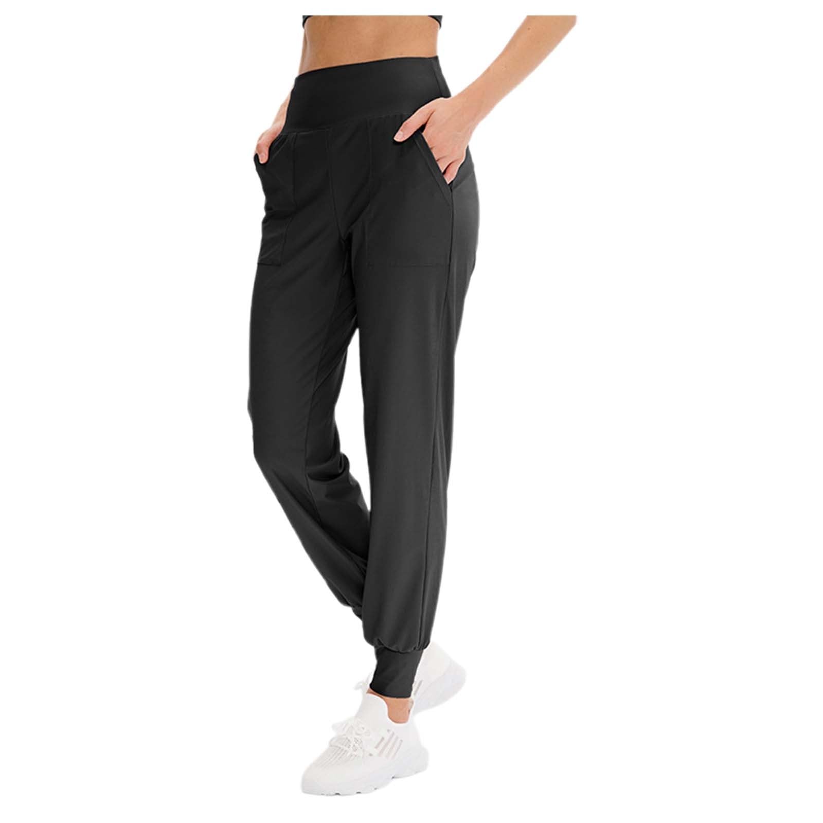Pantaloni Tuta Joggers Donna - Pantaloni Yoga E Ginnastica a Vita Alta, Tessuto Elastico E Leggero, con Tasche, per Yoga, Corsa, Palestra, Casa, Lavoro E Tempo Libero, Asciugatura Rapida
