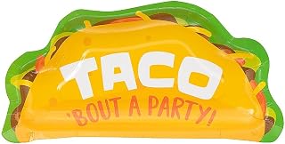 Fun Express Taco-Shaped Paper Dessert Plates - Disposable Plates Tableware Perfect for Taco Tuesday & Cinco De Mayo Party Supplies - Fun & Festive Tableware for Celebrations - 8 Pieces