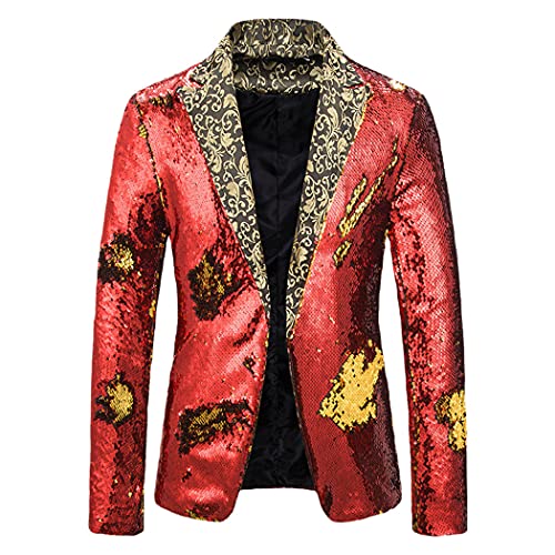 Mens Sequin Blazer Coat, Luxury Wedding Singer Prom Glitter Blazer, Mens Club DJ Stage Suit Jacket