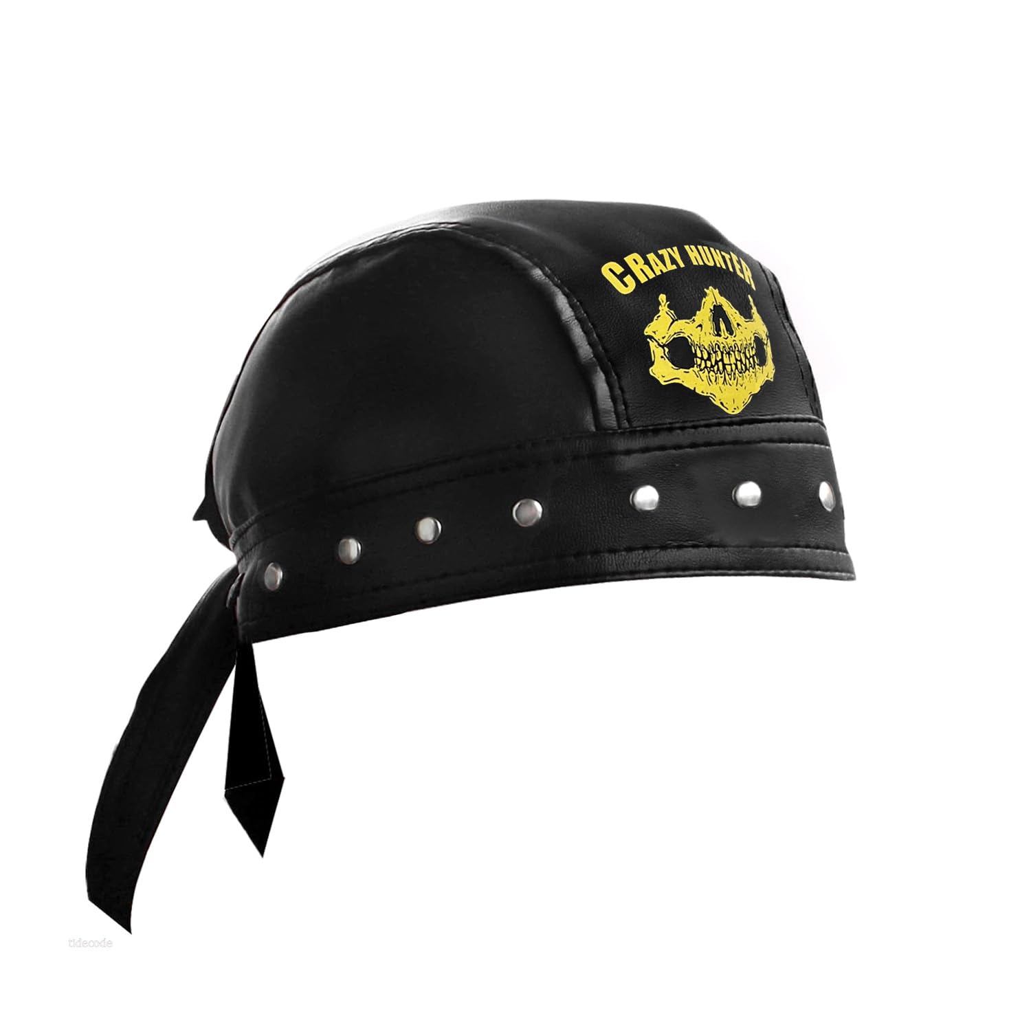Cycling Skull Steampunk Motorcycle Bandana Head Wrap Du Doo Do Rag Hat Men Boy Leather Rivet Cap Black