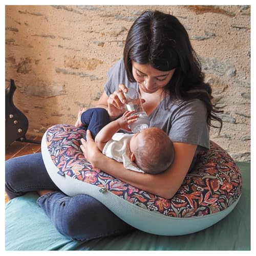 Candide - Cuscino Per Gravidanza - Cuscino Per Allattamento - Cuscino Per Maternità - Lettino Per Bambini - Multirelax - 3-9 Kg - Sfoderabile - Made In France - 69 X 44 X 14 Cm (Fiori/Zucchero Di - 2