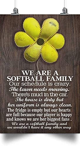 Softball We Are Softball Family Home Decor Sign Wall Decor Kitchen Decor Wall Decor Poster Metal Sign 8X12 Inches