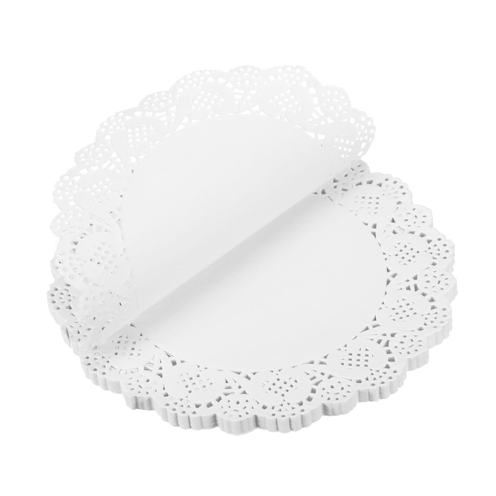QUARKZMAN Papierdeckchen Rund - 100 Stück Spitzendeckchen Silber