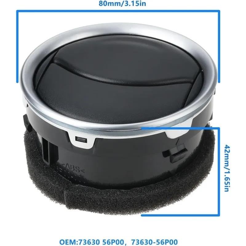 Rejilla de ventilación redonda para Suzuki Vitara 2016-2021 que mejora el flujo de aire interno 7