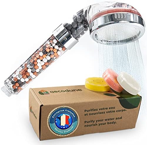 Aecodune XL Vitamin C Shower Head With Filters & Replacement Filters - Filtered Shower Head for Chlorine, Fluoride & Hard Water Softener Shower Head - High Pressure Shower Head for Dry Skin, Hair Loss