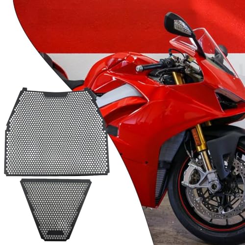 Kühlergrillschutz für Ducati Panigale V4/S V4 2018–2020, Aluminium-Kühlerabdeckung mit direkter Installation, schwarz, kompatibel mit OEM-Kühlsystem
