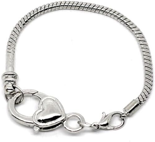 Miniatura 3 de SEXY SPARKLES Corazón de langosta broche encanto pulsera tono plata