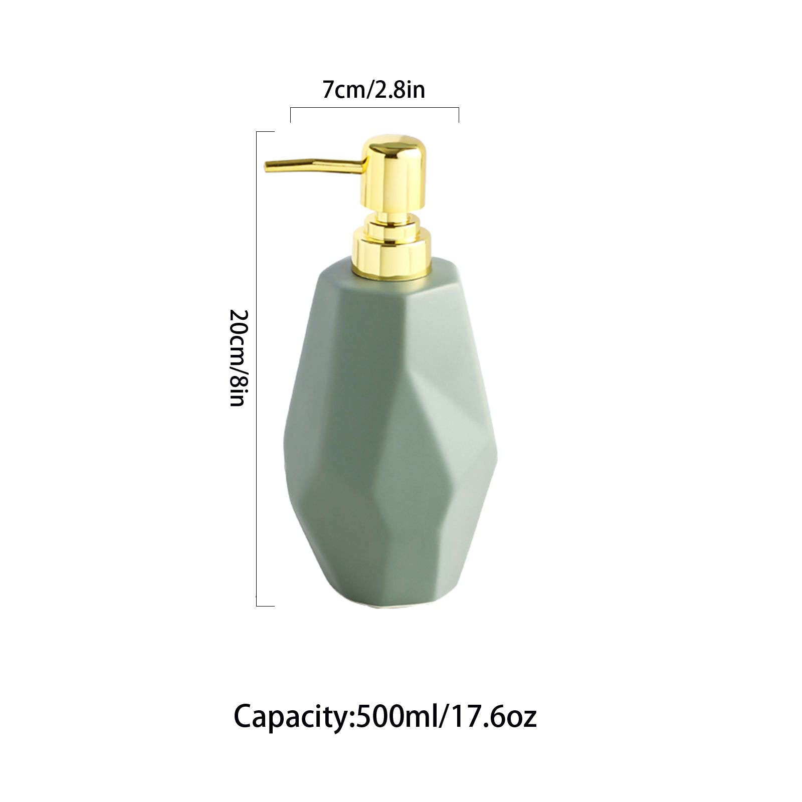 Jednokolorowy ceramiczny okrągły dozownik do balsamu, geometryczny mydła rąk(Green)