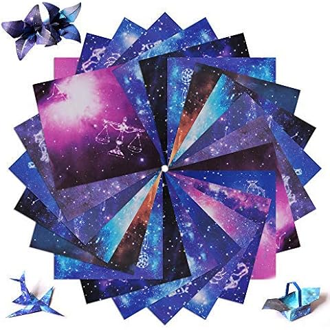 Origami Paper Double Sided, Night Sky Constellation Handcrafts Paper for Kids, 150 Sheets 15 X 15cm Square Decoration Paper for Arts and Crafts Projects Cover