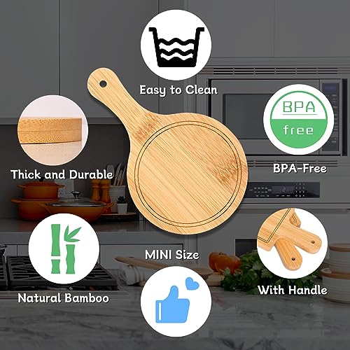 Set de 6 mini tablas de cortar de bambú miniatura 3