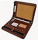 Konferenzmappe, A4, italienisches Leder, Ringbuch, Klemmbrett mit Griff cognac